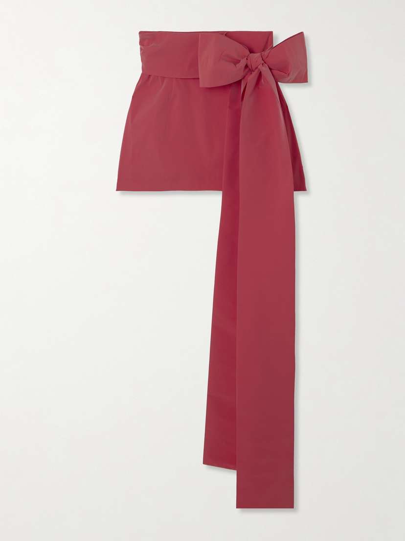 BERNADETTE Bernard Bow-detailed Taffeta Mini Skirt