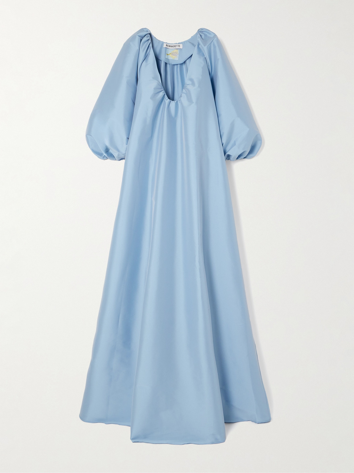 BERNADETTE - George Gathered Taffeta Gown - Blue