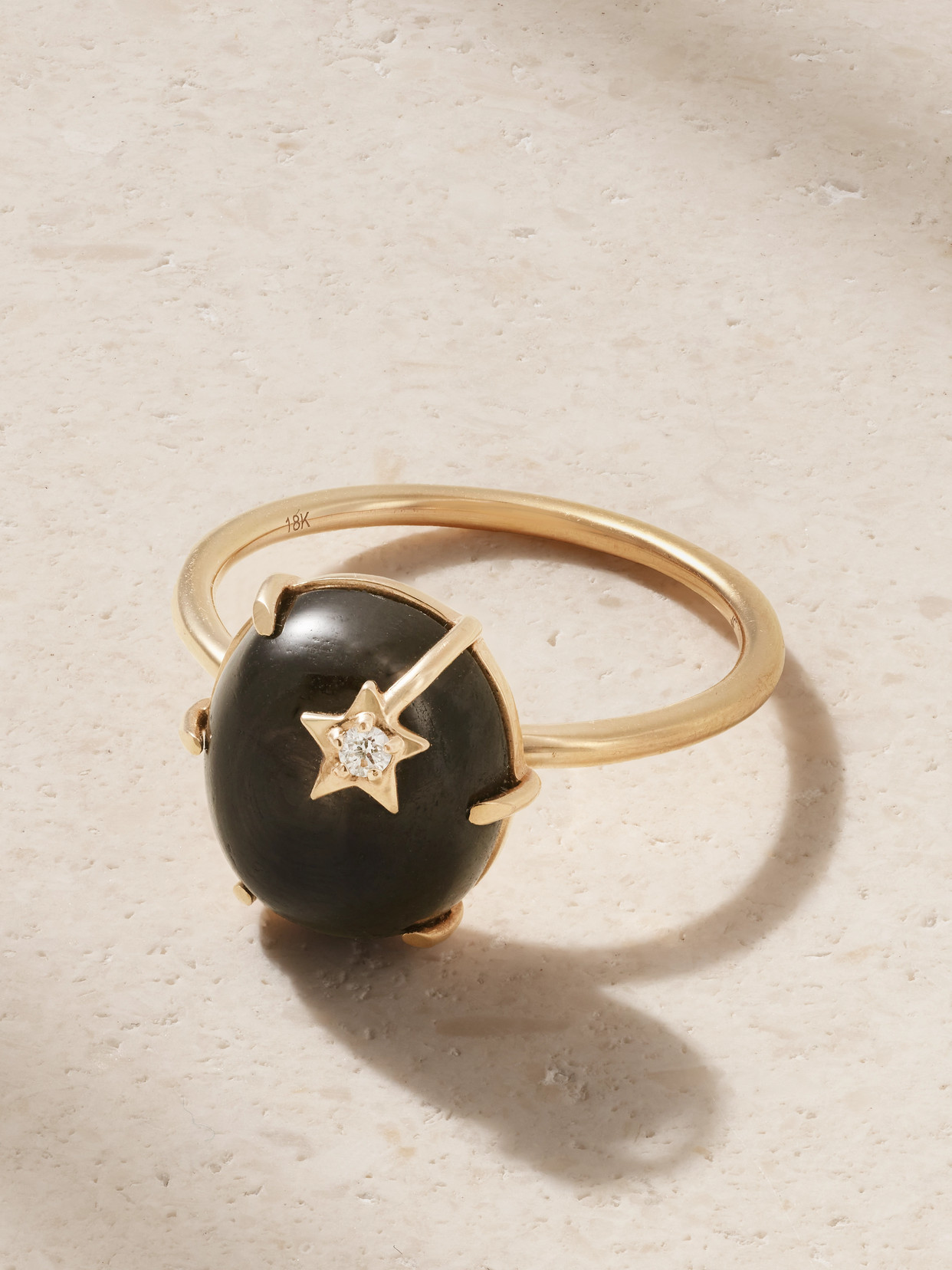 Andrea Fohrman Mini Galaxy 14-karat Rose Gold, Hypersteen And Diamond Ring In Black