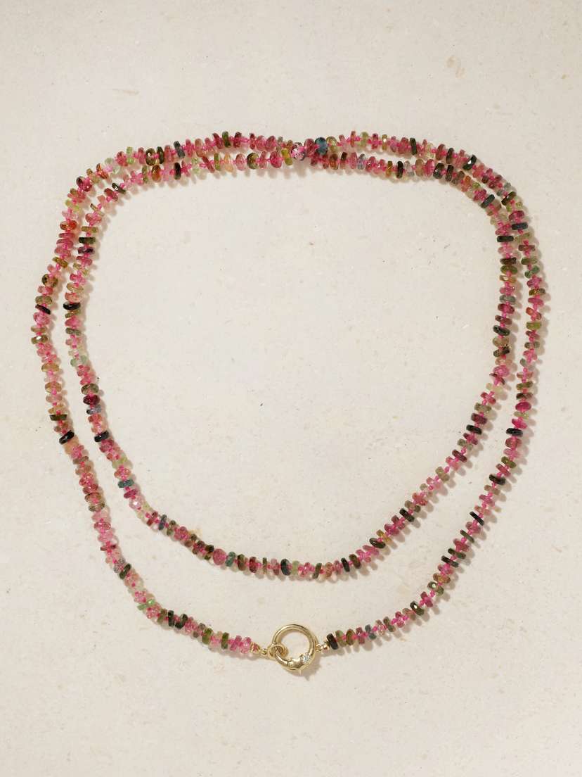 Andrea Fohrman Shooting Star 14-karat Gold Tourmaline And Diamond Necklace