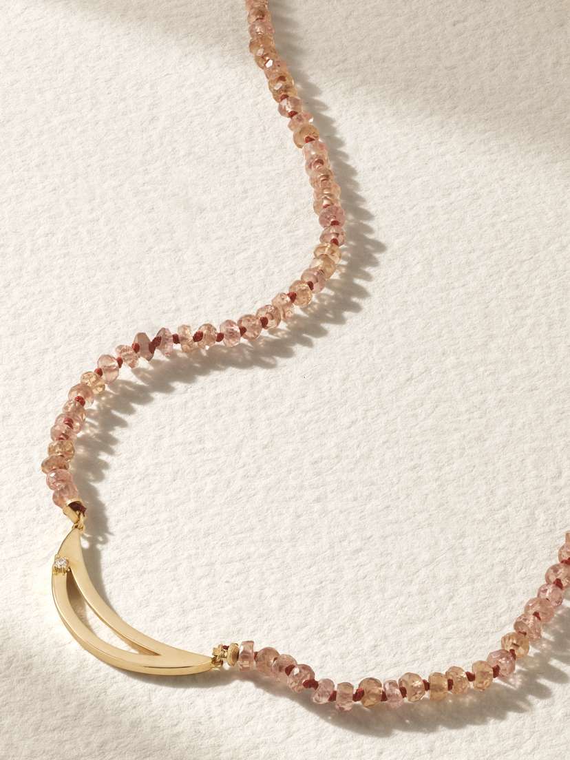 Andrea Fohrman 14-karat Gold, Garnet And Diamond Necklace