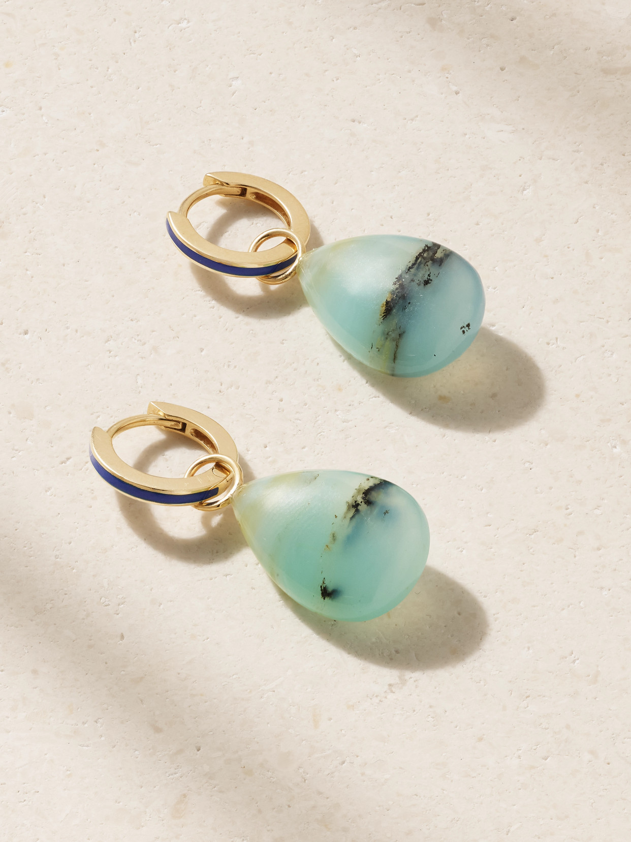 Andrea Fohrman 14-karat Gold, Opal And Enamel Hoop Earrings
