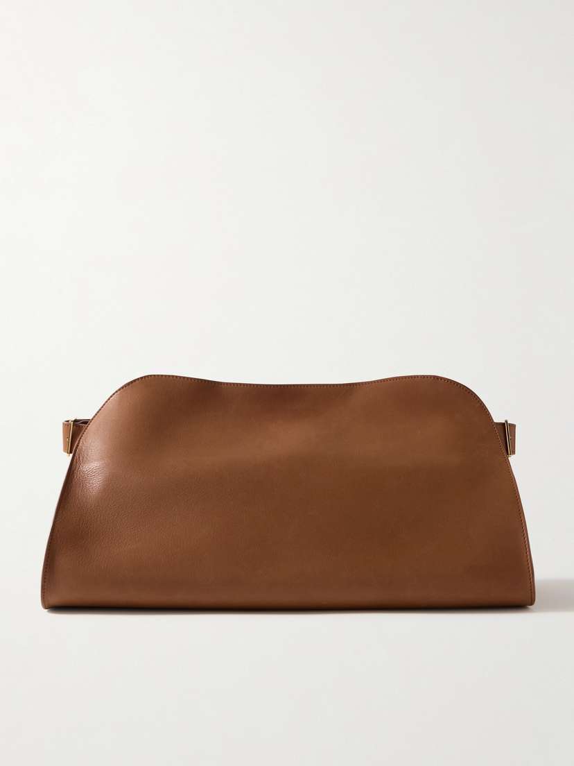 The Row Margaux E/w Buckled Leather Clutch