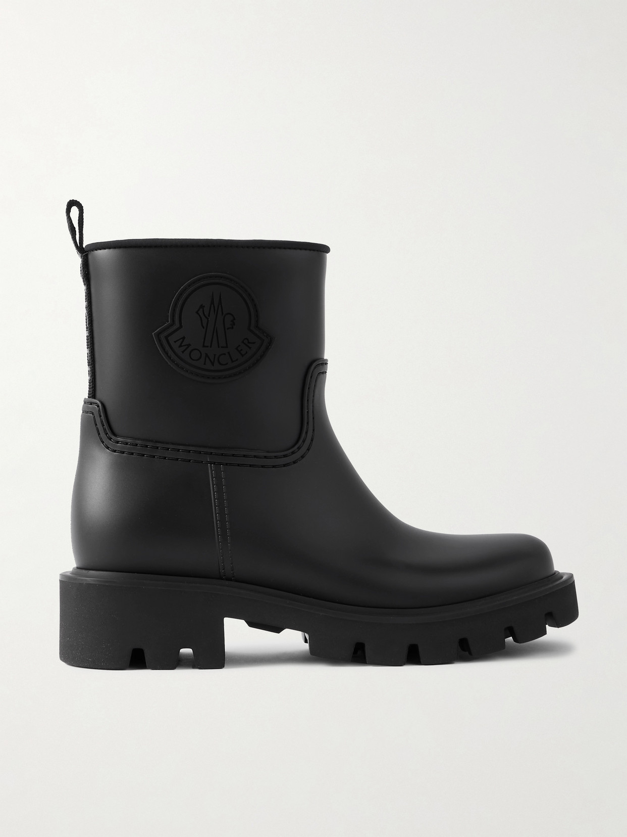 Shop Moncler Kickstream Leather And Shell Ankle Boots In Black