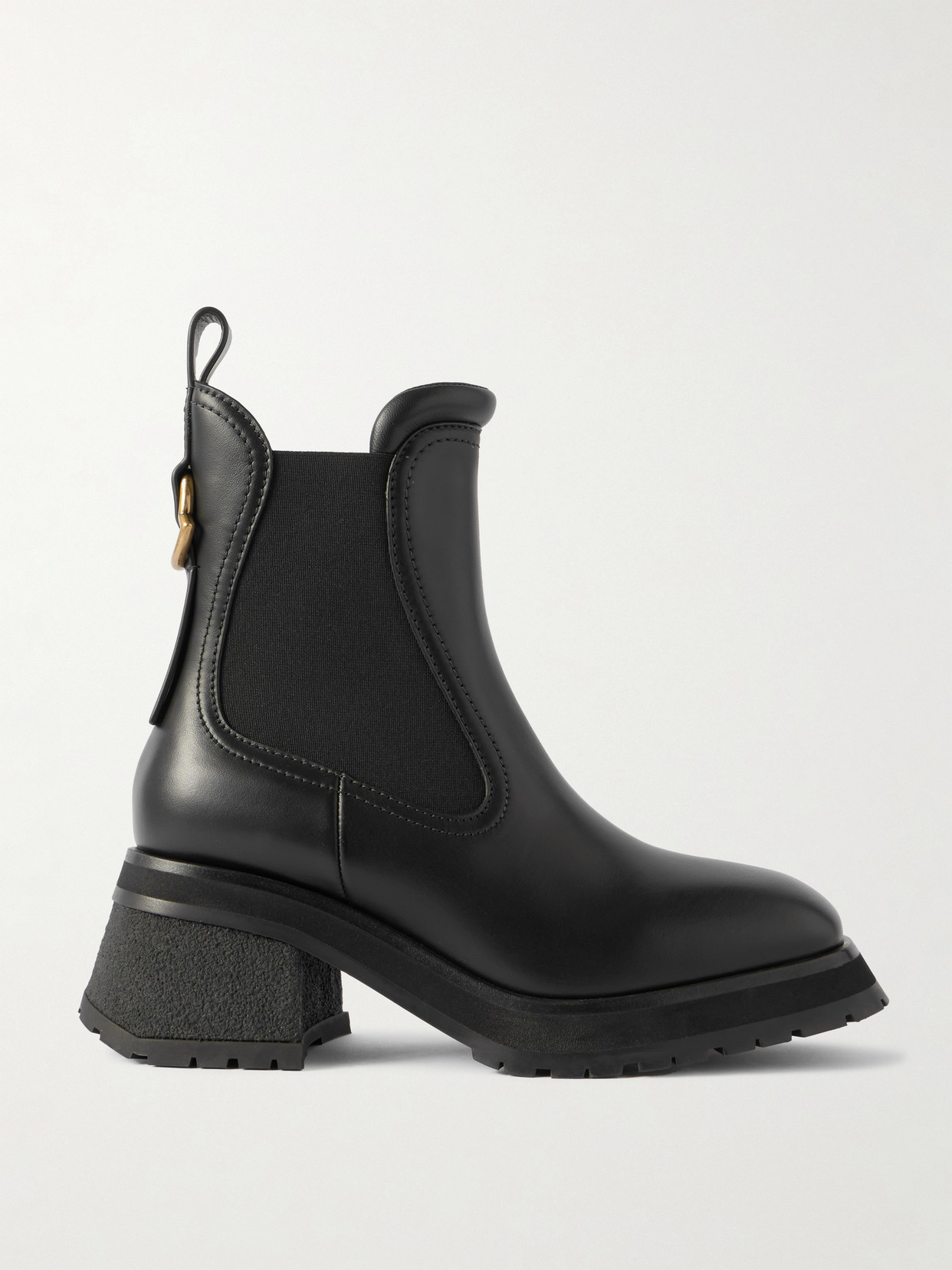 Moncler Gigi Embellished Leather Chelsea Boots In Black