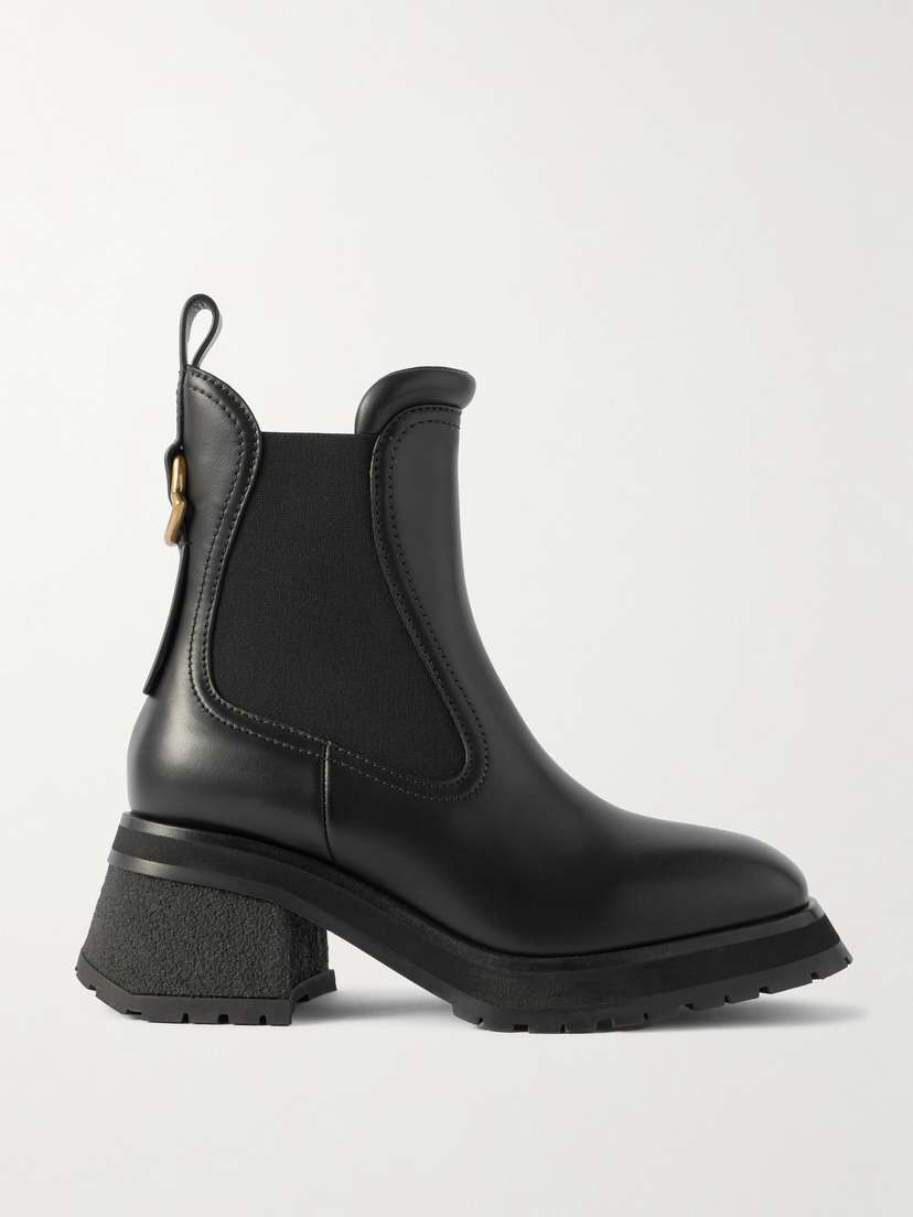 Moncler Gigi Embellished Leather Chelsea Boots