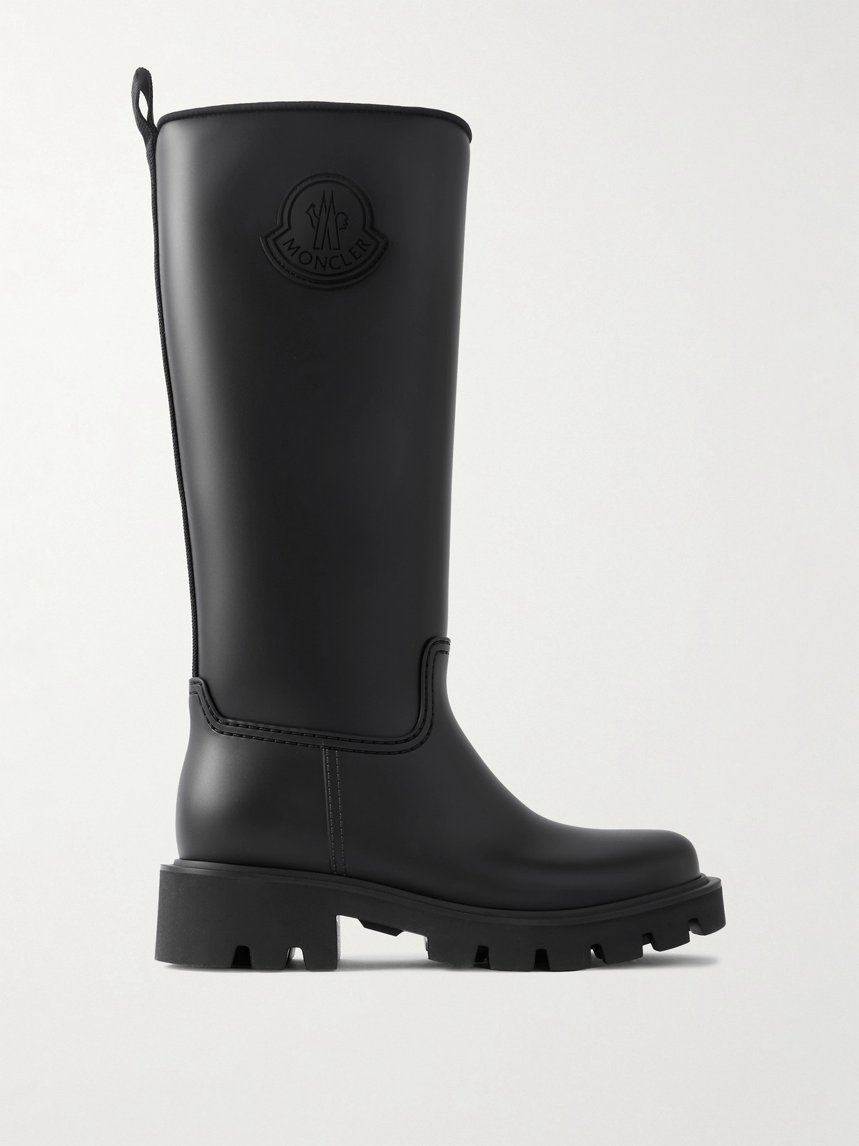 MONCLER KICKSTREAM PVC AND SHELL KNEE BOOTS