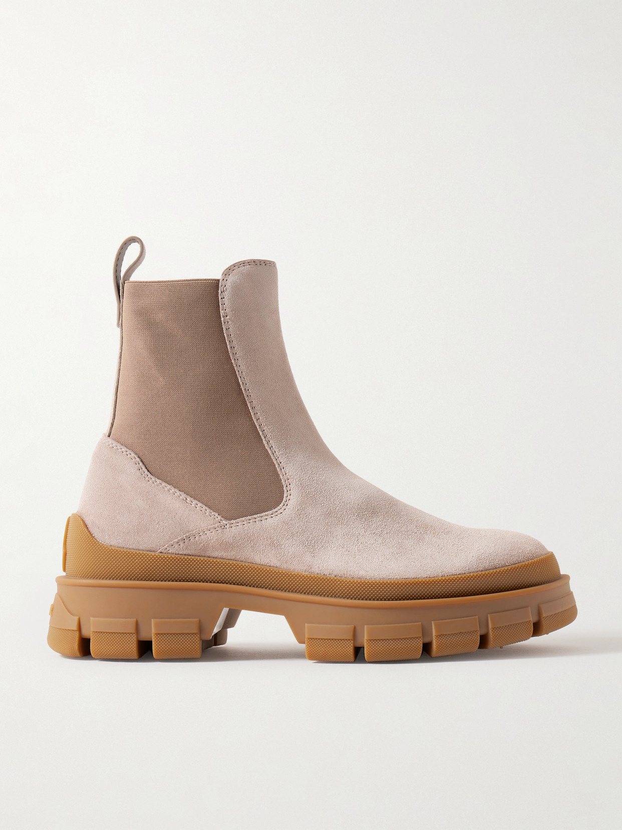 Moncler Hevea Suede Chelsea Boots In Brown