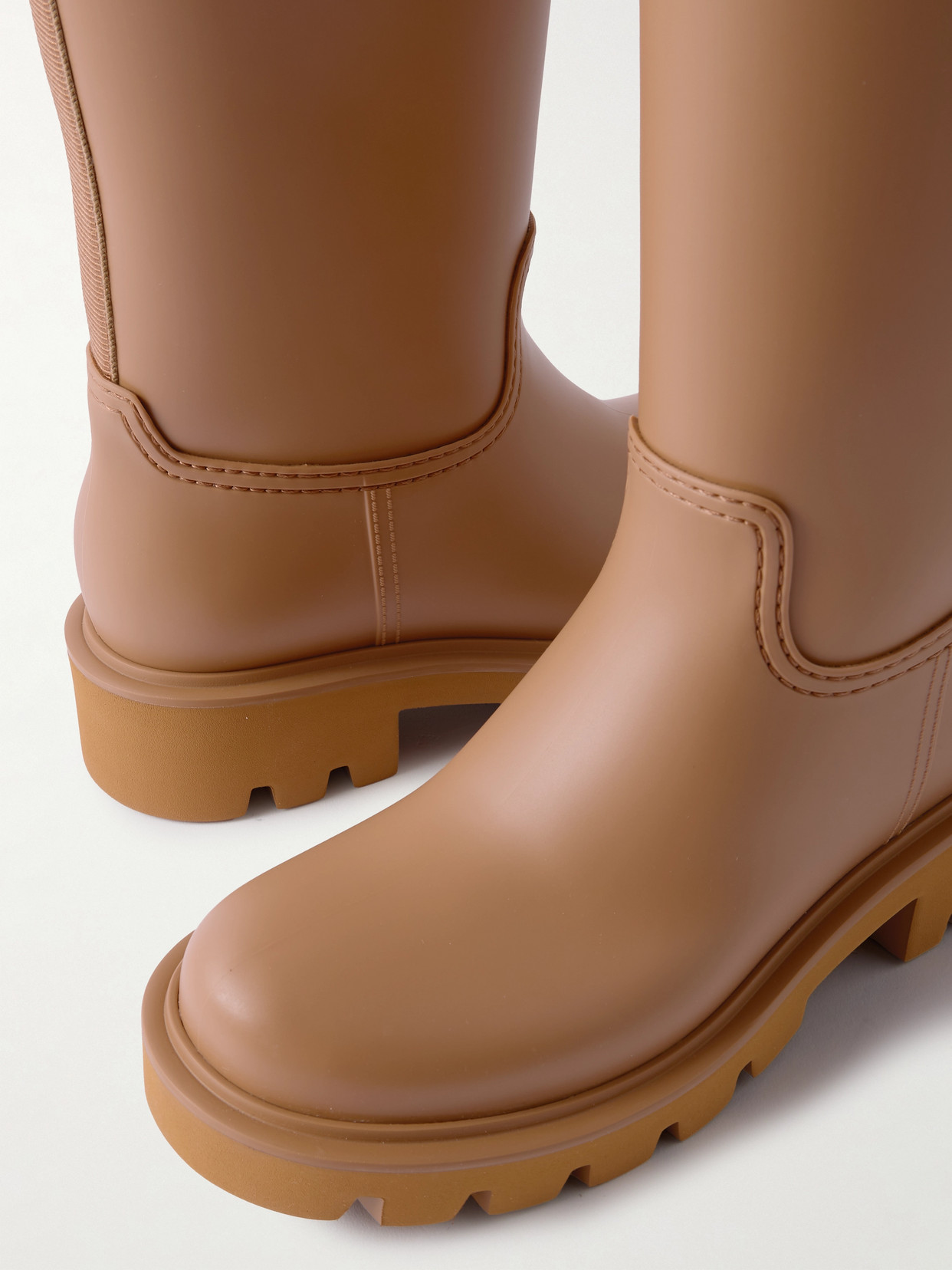 MONCLER KICKSTREAM PVC AND SHELL KNEE BOOTS
