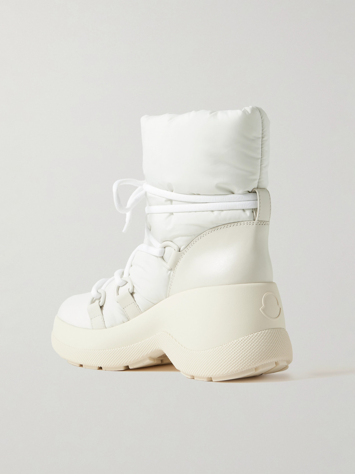 MONCLER RESILE RUBBER AND LEATHER-TRIMMED SHELL ANKLE BOOTS