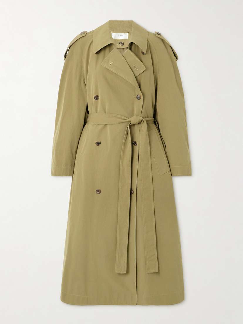 The Row Denver Oversized Belted Double-breasted Cotton-gabardine Trench Coat