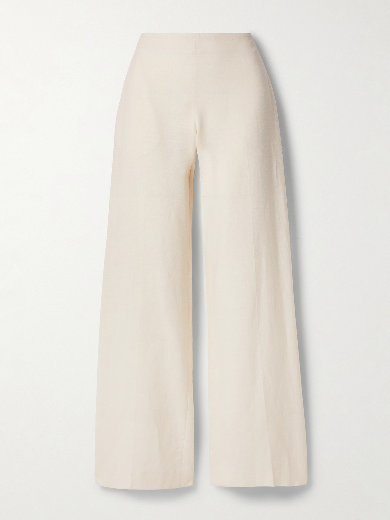 The Row - Foulard Wool, Silk And Linen-blend Wide-leg Pants - Ecru