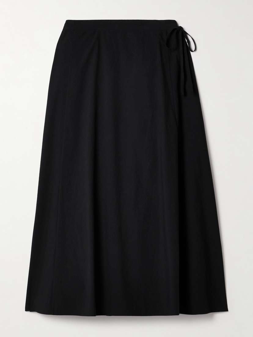 The Row Fleur Pleated Cotton-poplin Midi Skirt