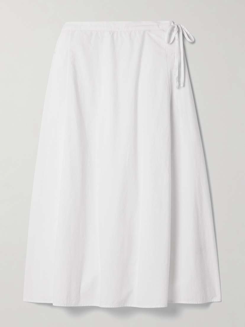 The Row Fleur Pleated Cotton-poplin Midi Skirt