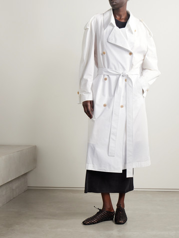 The Row Denver double-breasted cotton-poplin trench coat