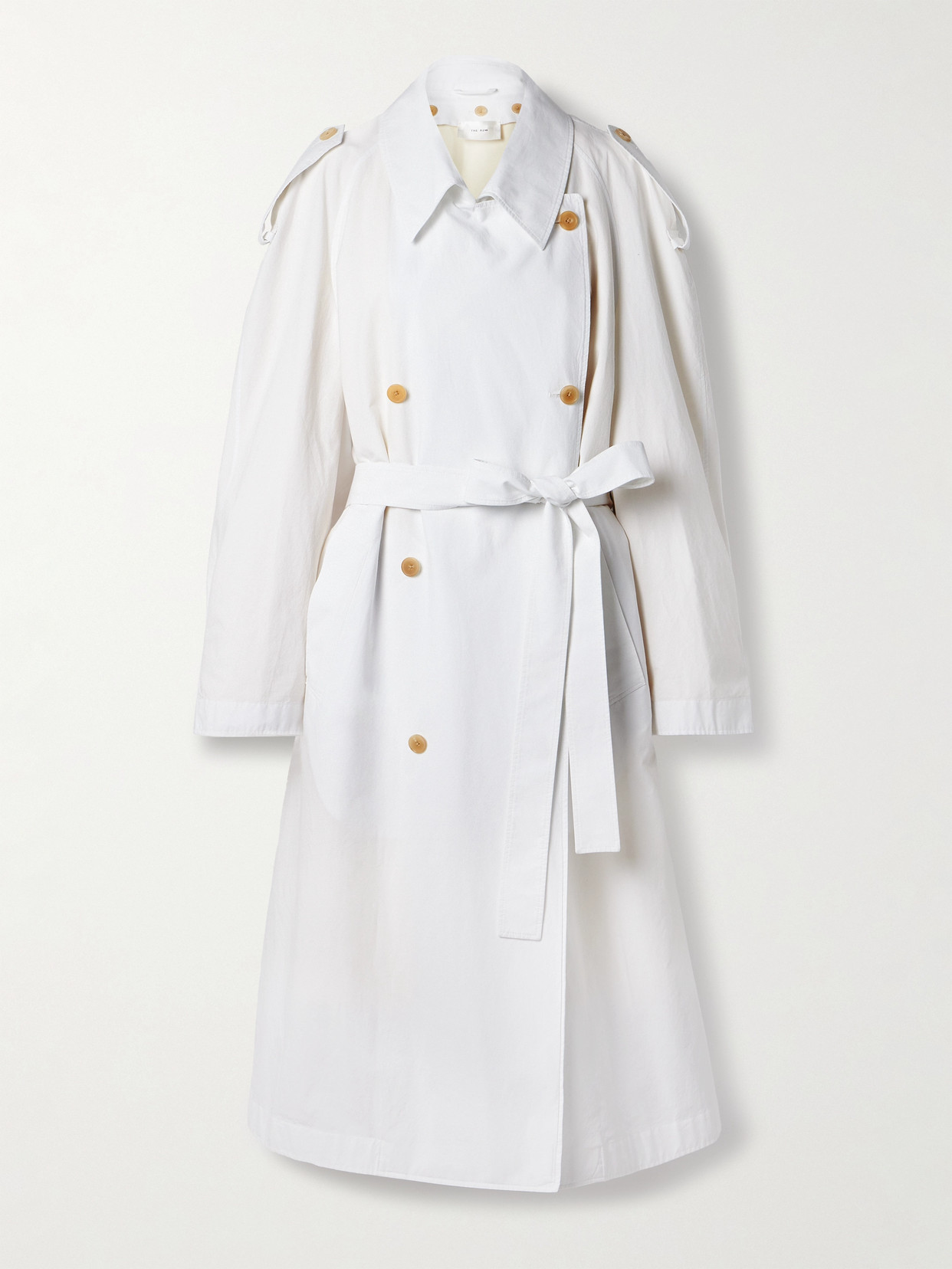 The Row Beige Sand Cotton June Coat In White