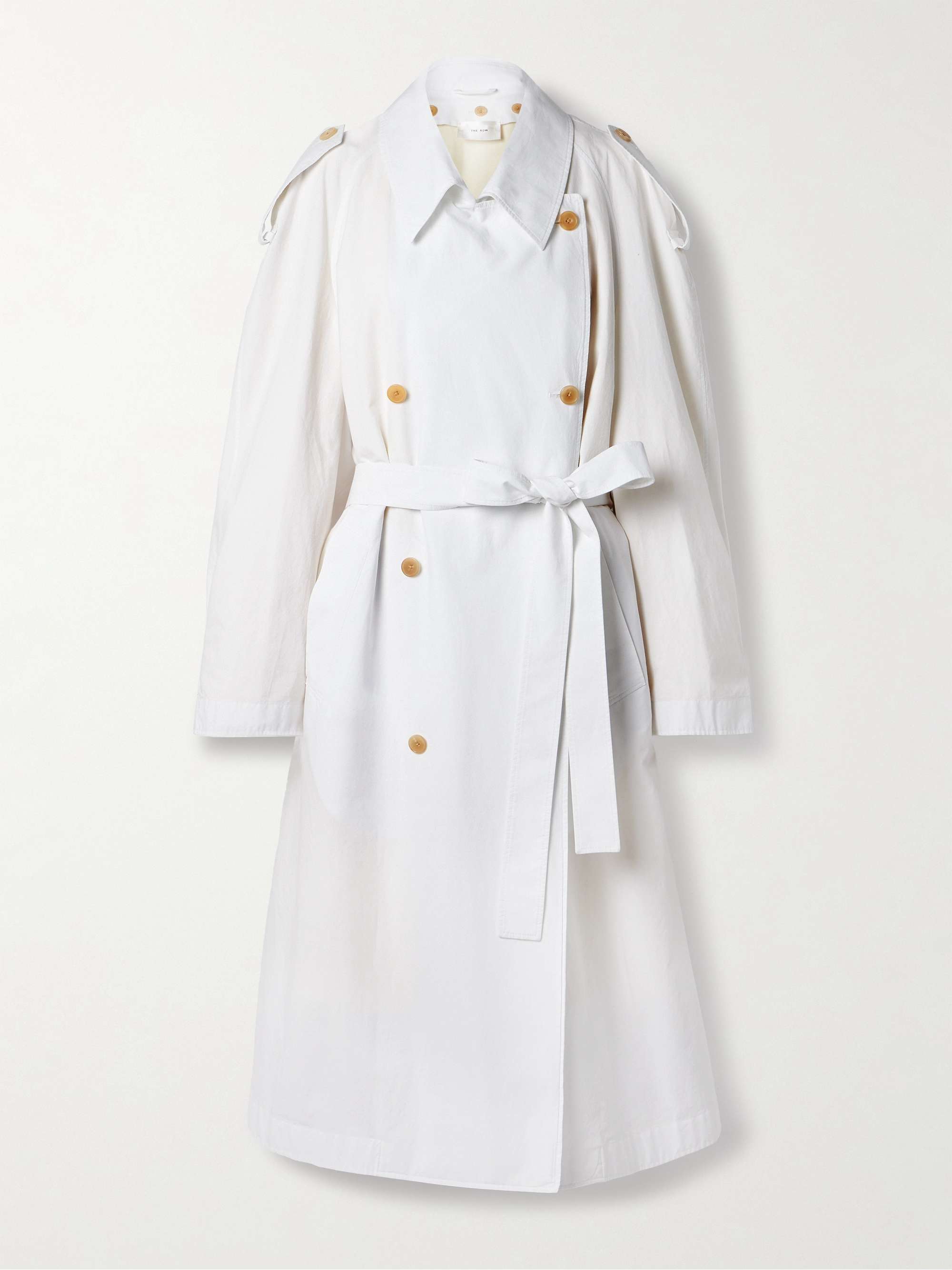 Net Coat THE ROW Denver double-breasted cotton-poplin trench coat | NET-A-PORTER