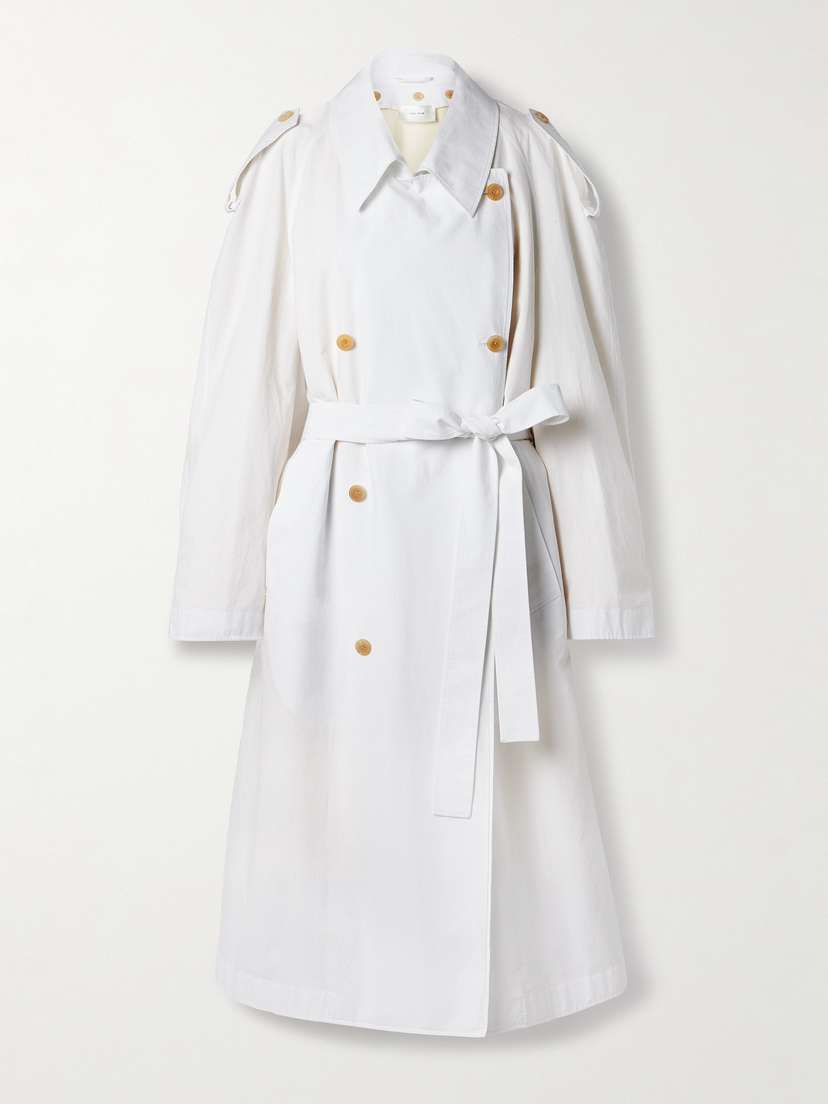 The Row Denver Double-breasted Cotton-poplin Trench Coat
