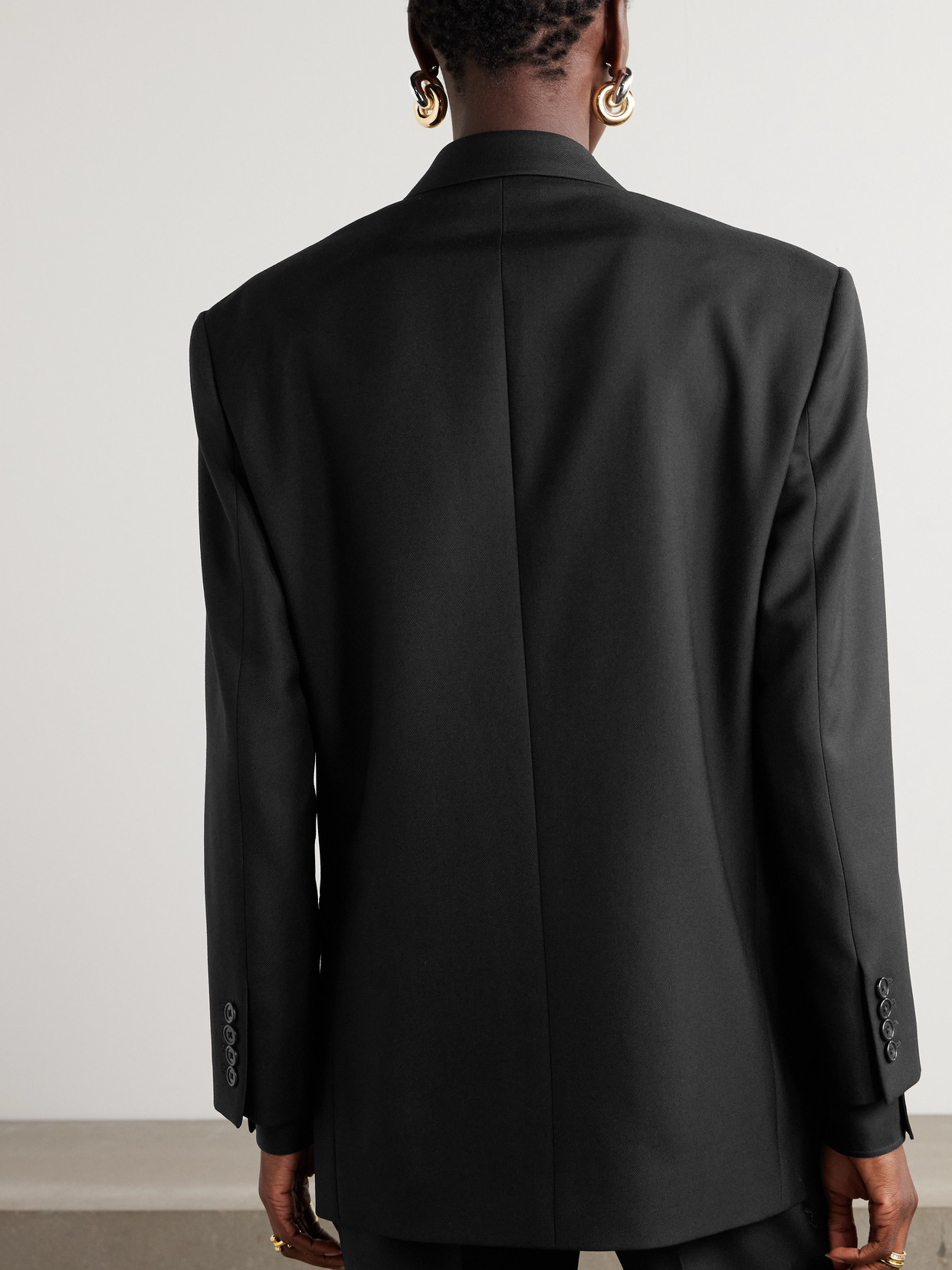 The Row Timoty Double-breasted Wool-twill Blazer In Black