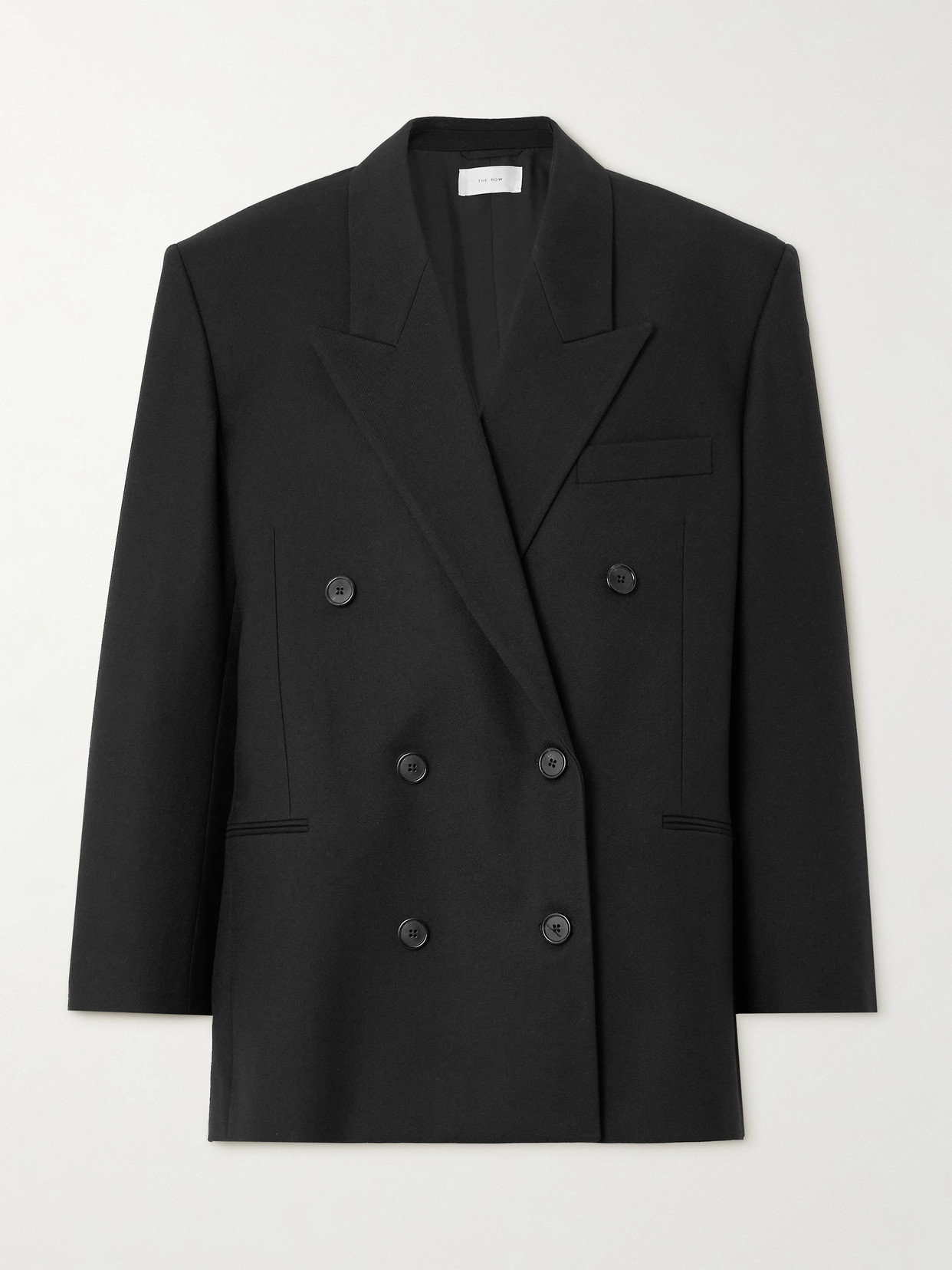 The Row Timoty Double-breasted Wool-twill Blazer In Black