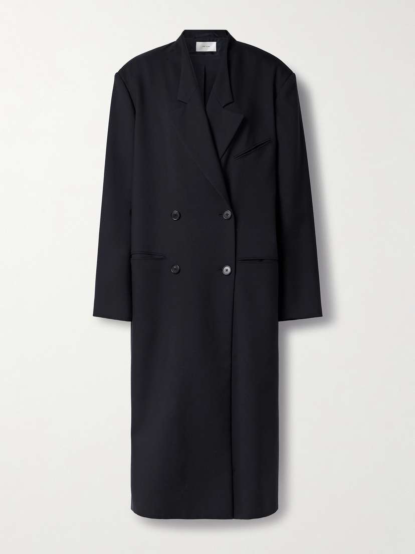 The Row Indra Oversized Double-breasted Wool-twill Coat