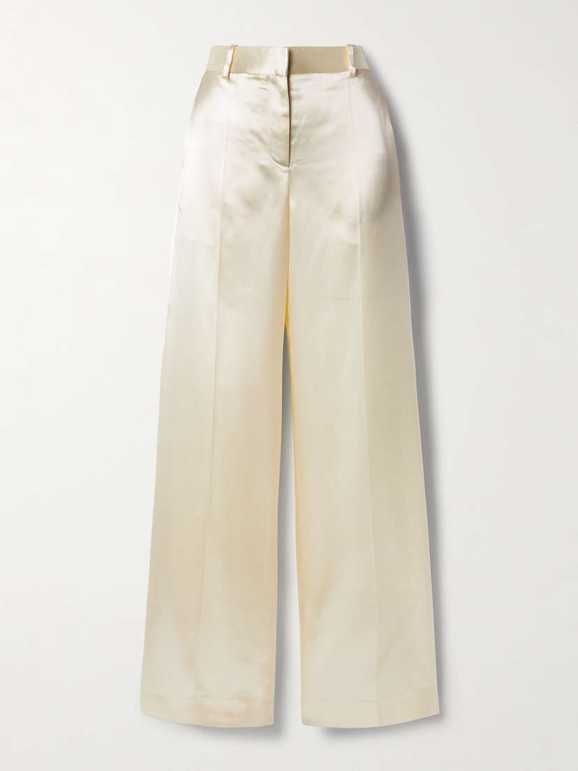 The Row — Encore satin straight-leg pants