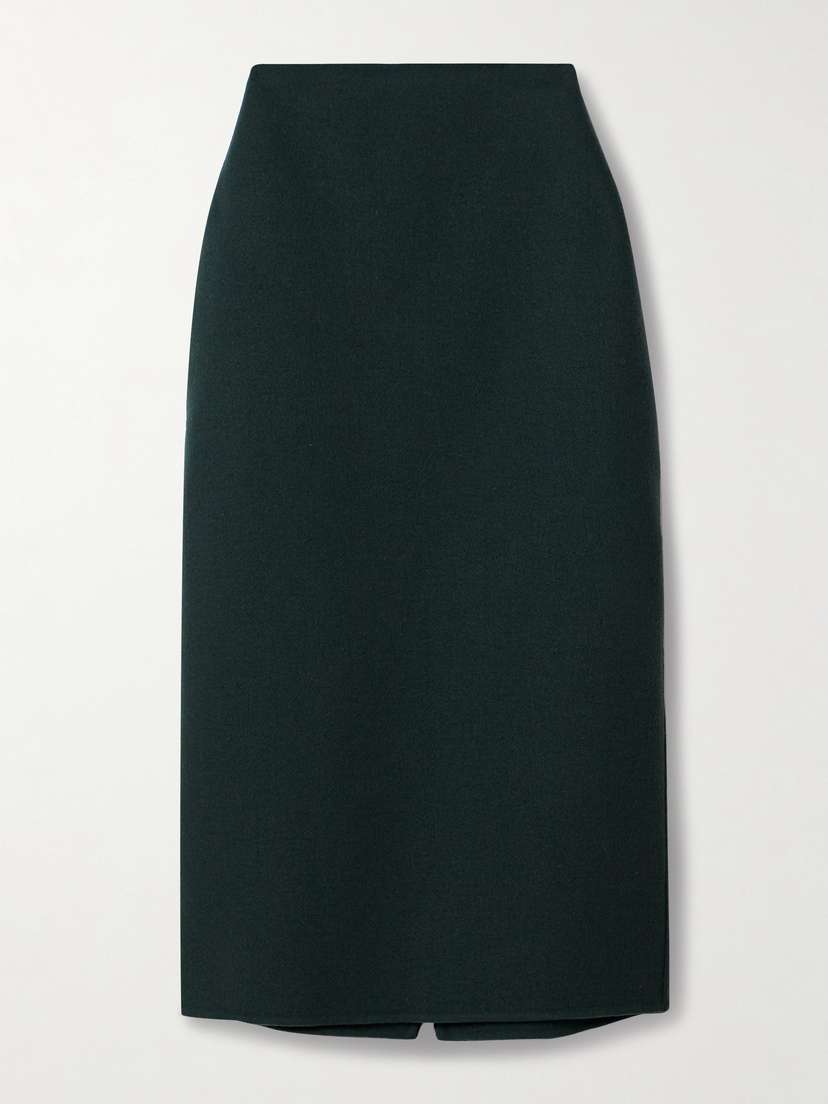 The Row Bartellette Cashmere-felt Midi Skirt