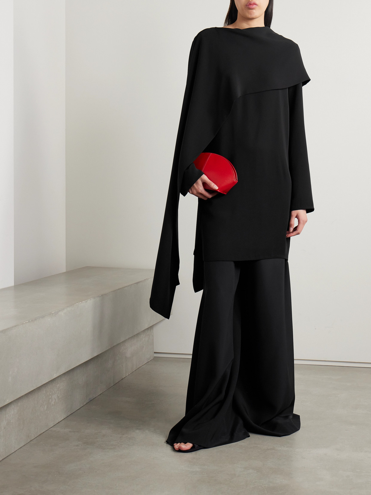 Lea Draped Silk-Crepe Blouse