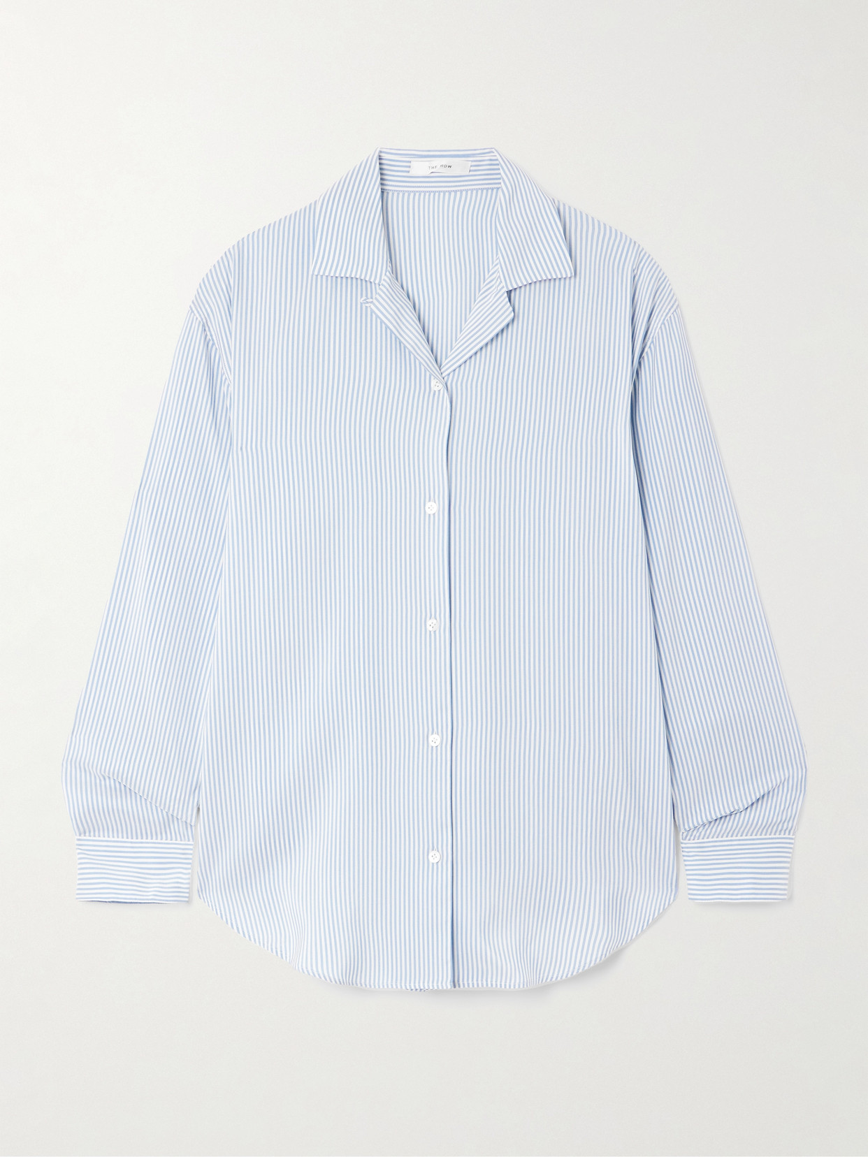 The Row - Valene Oversized Striped Silk Shirt - Blue