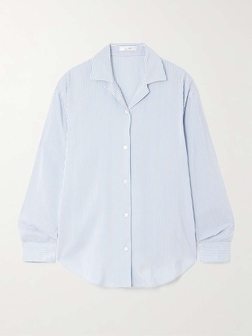The Row Valene Oversized Striped Silk Shirt
