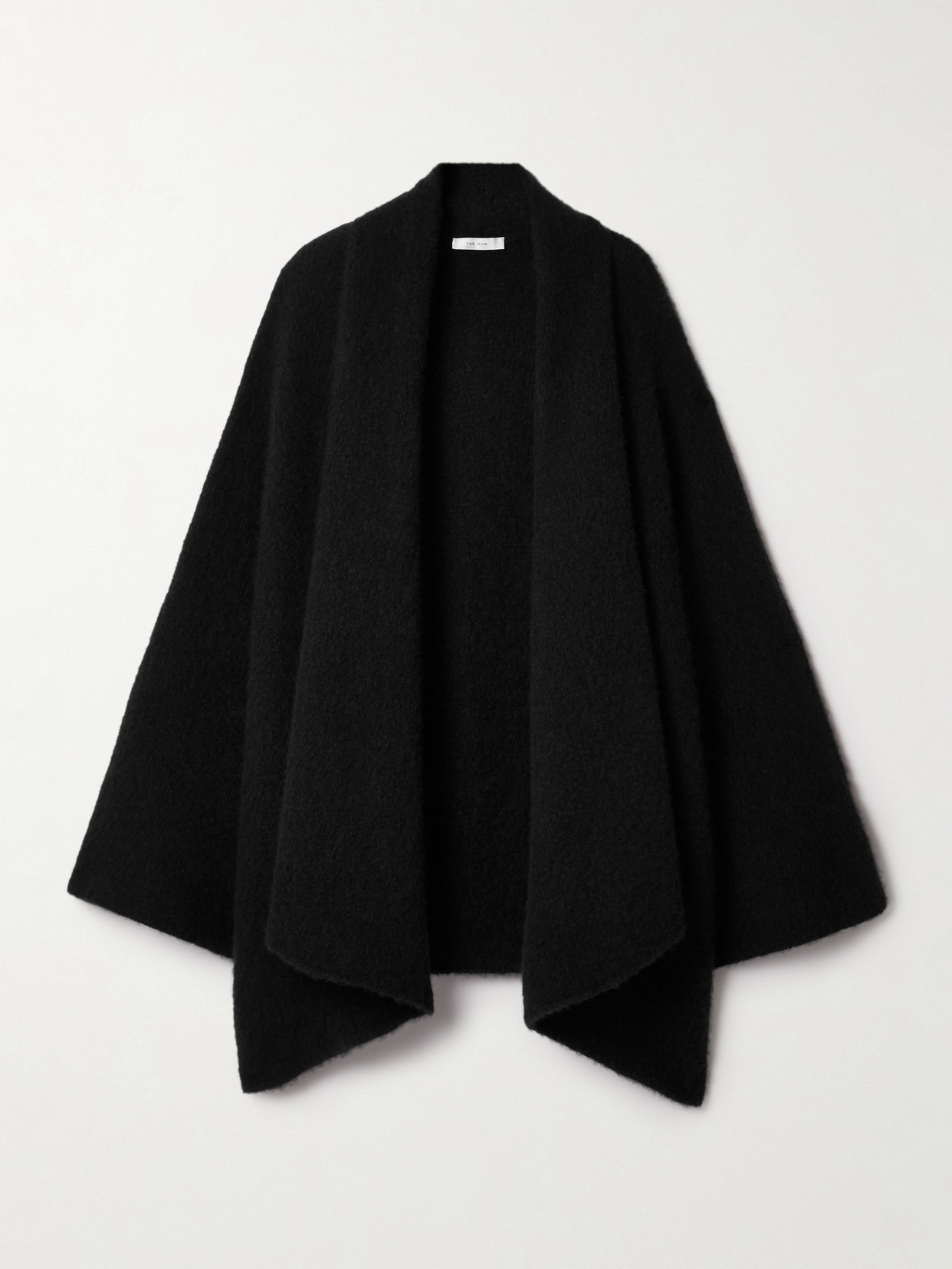 The Row Gilvia Oversized Brushed Cashmere And Silk-blend Cardigan In Black