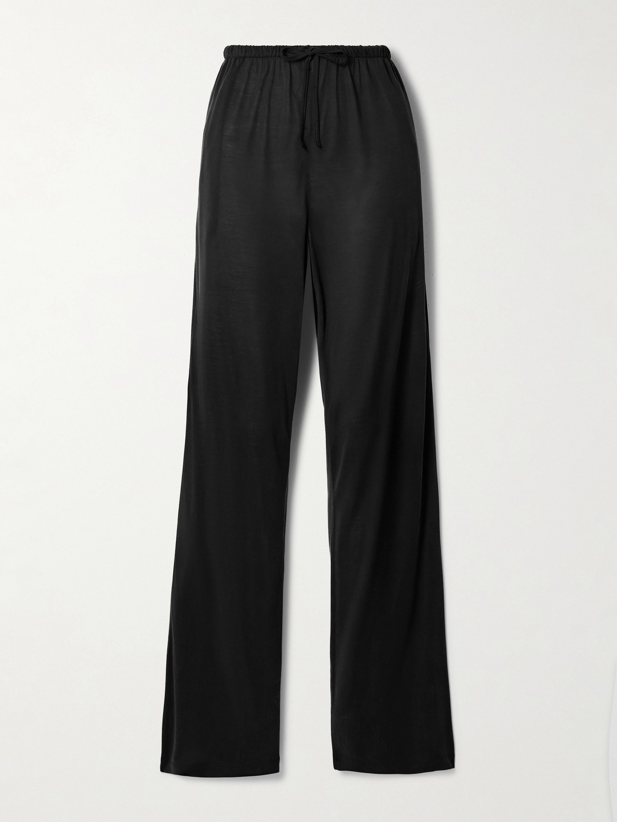 The Row Lanuit Silk-jersey Pants In Blue