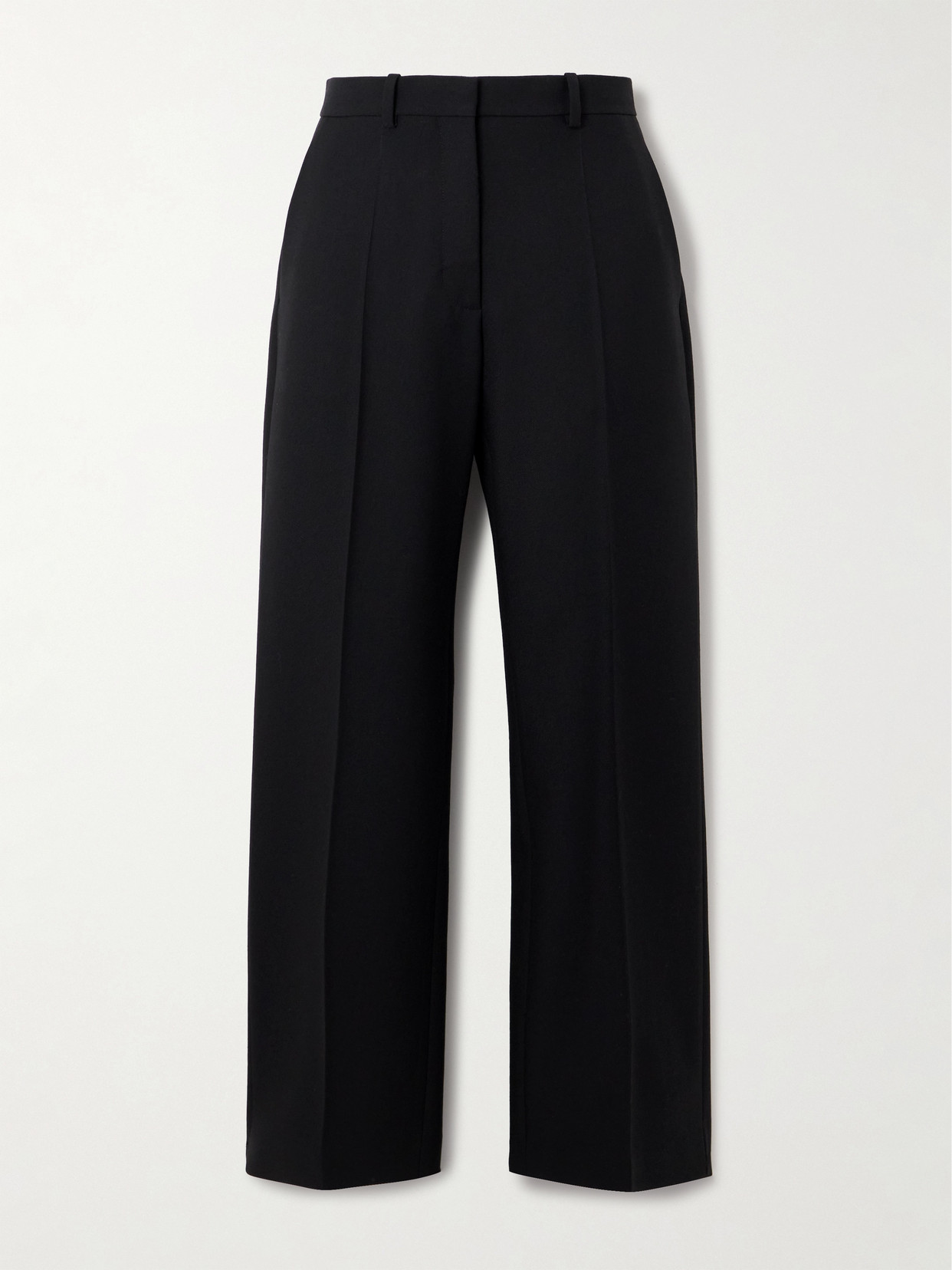 The Row Albereta Wool Straight-leg Trousers In Black