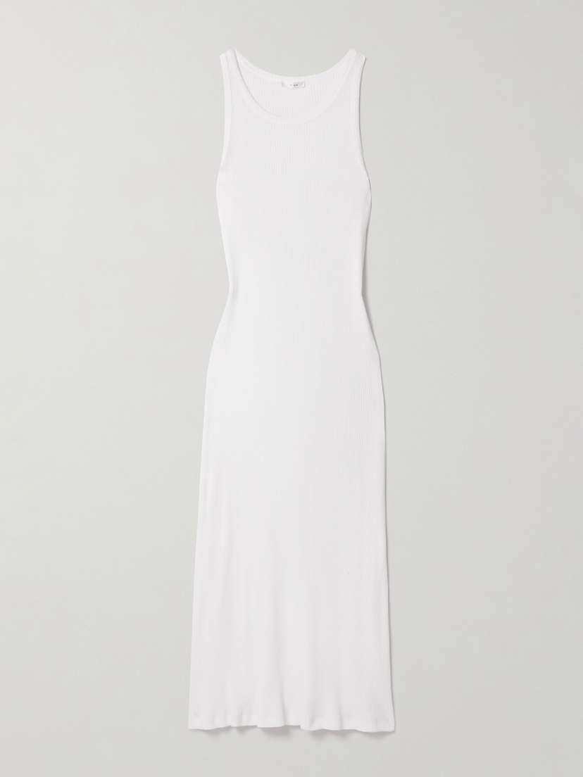 The Row Yule Ribbed Cotton-jersey Midi Dress