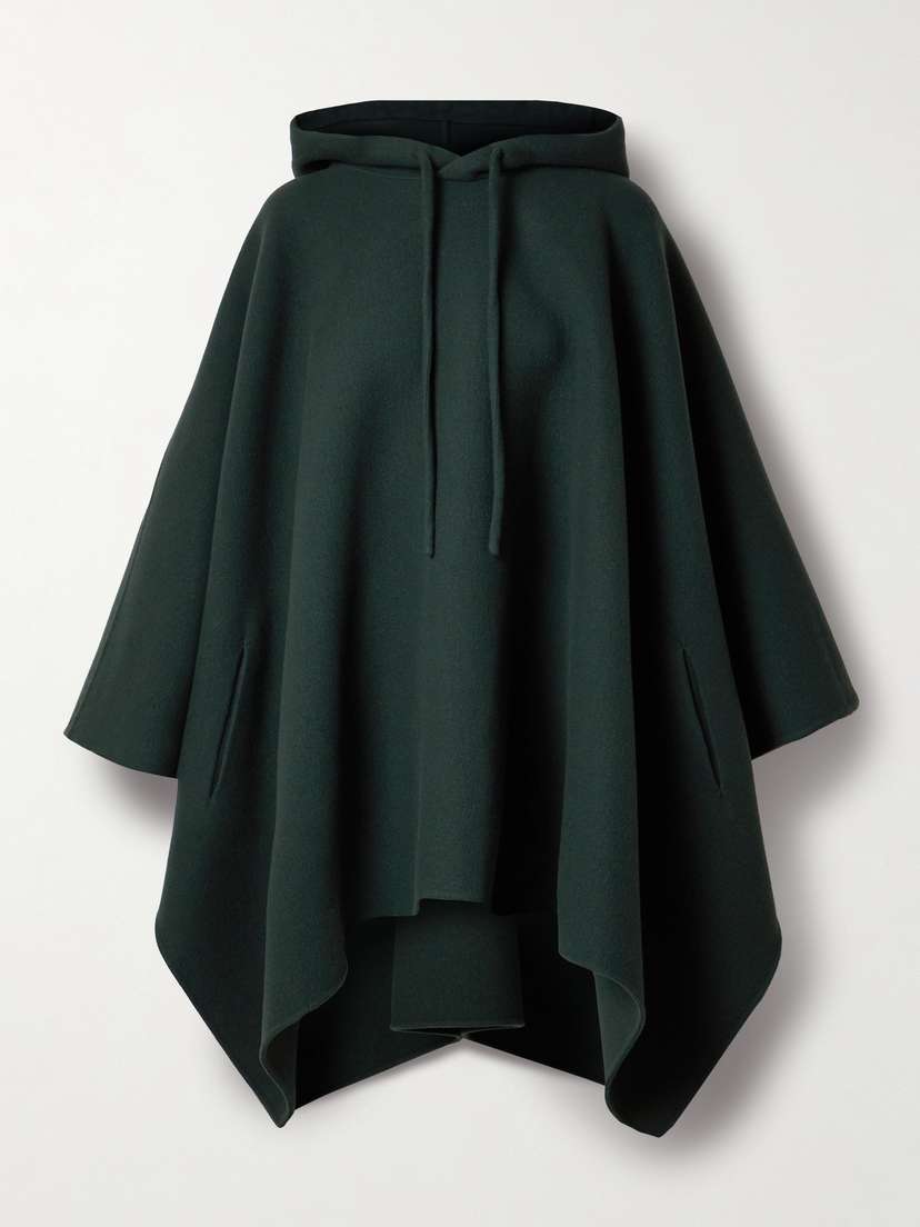 The Row Rianette Hooded Cashmere-felt Poncho
