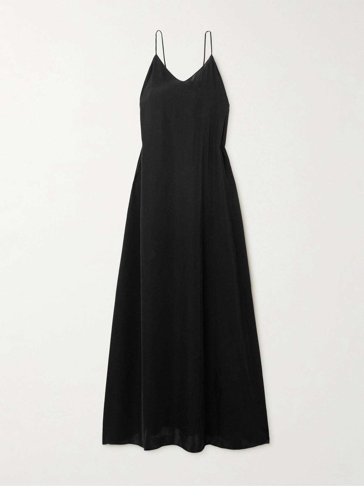 The Row Kole Satin Maxi Dress In Black
