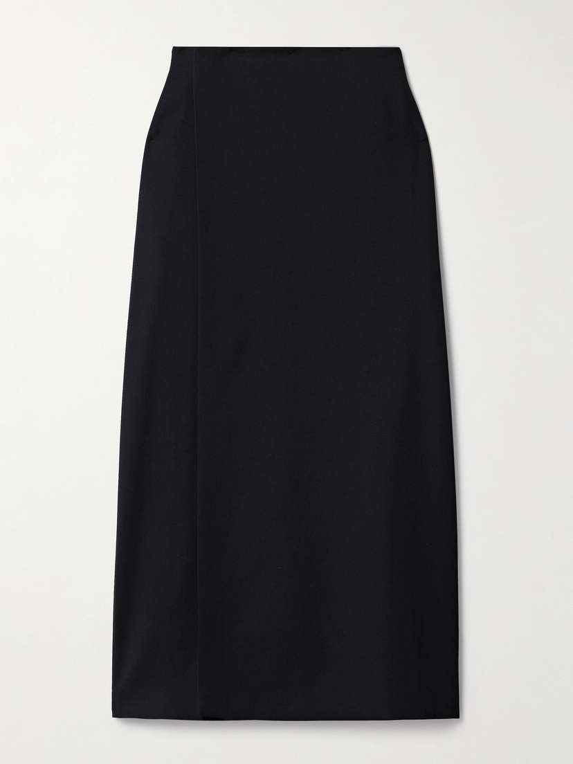 The Row Kavi Wool Wrap Midi Skirt