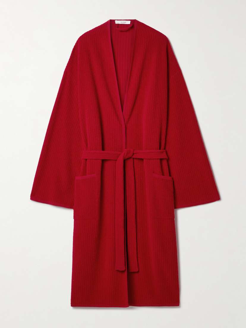 The Row Ghali Oversized Belted Ribbed Cashmere Cardigan