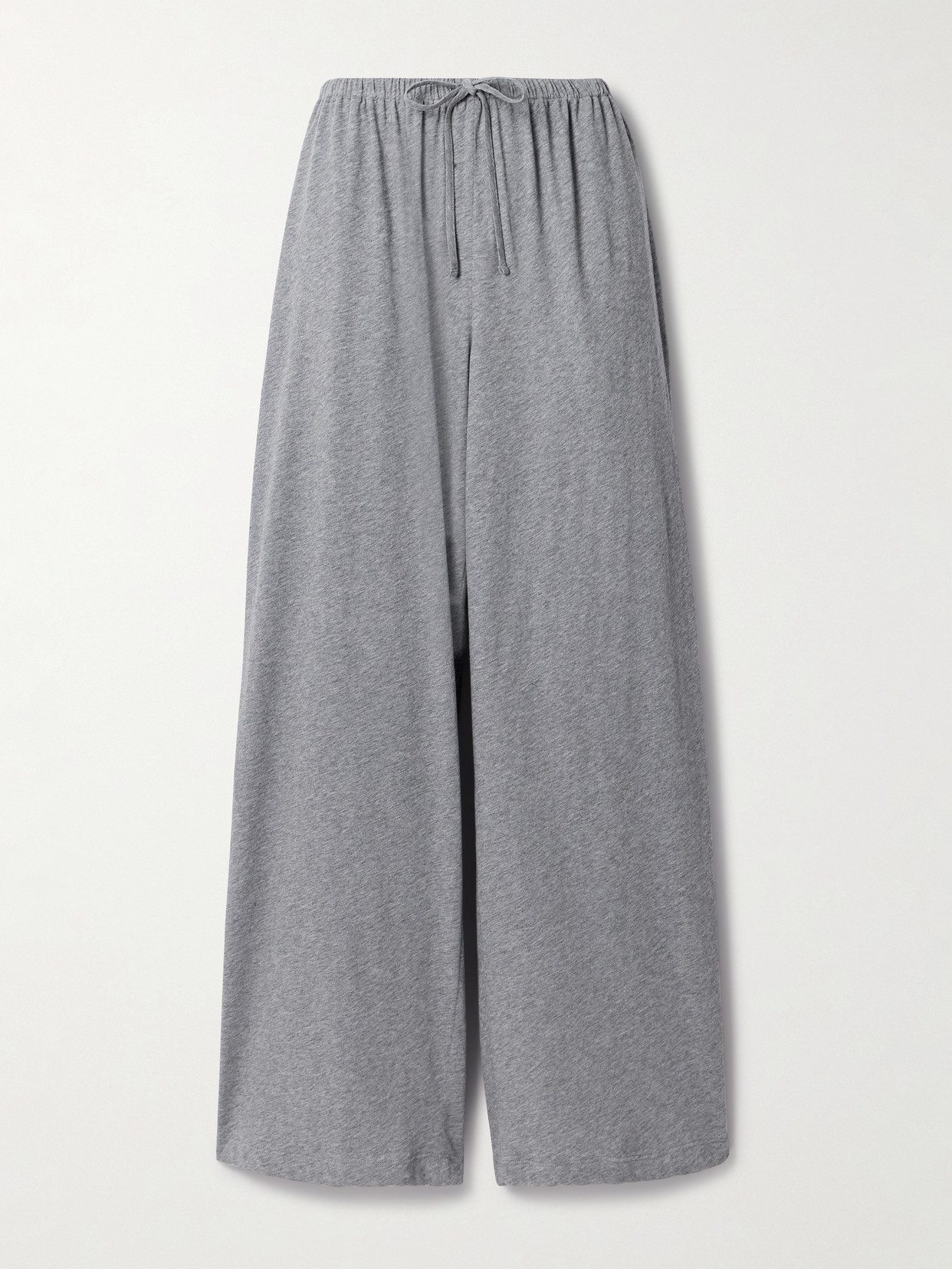 The Row - Lanuit Cotton-jersey Wide-leg Pants - Gray