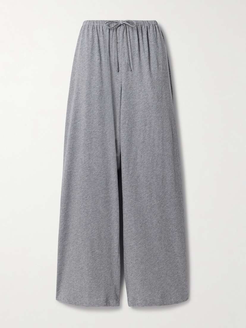 The Row Lanuit Cotton-jersey Wide-leg Pants - x small