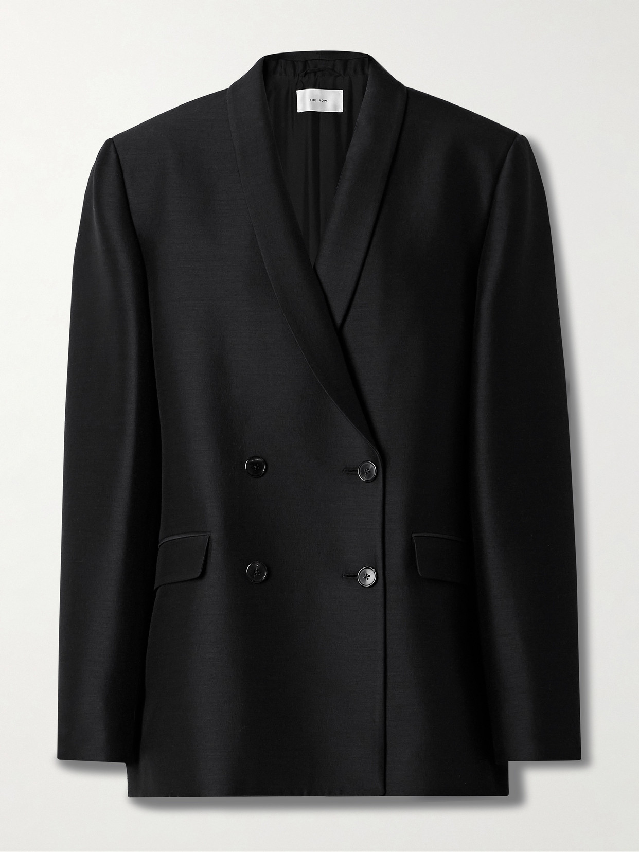 The Row - Jerome Double-breasted Wool And Silk-blend Blazer - Black