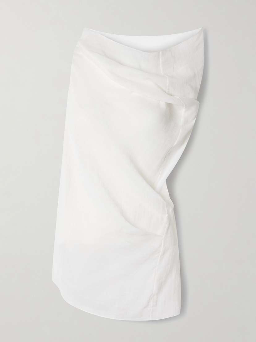 The Row Aria Asymmetric Silk-gauze Top