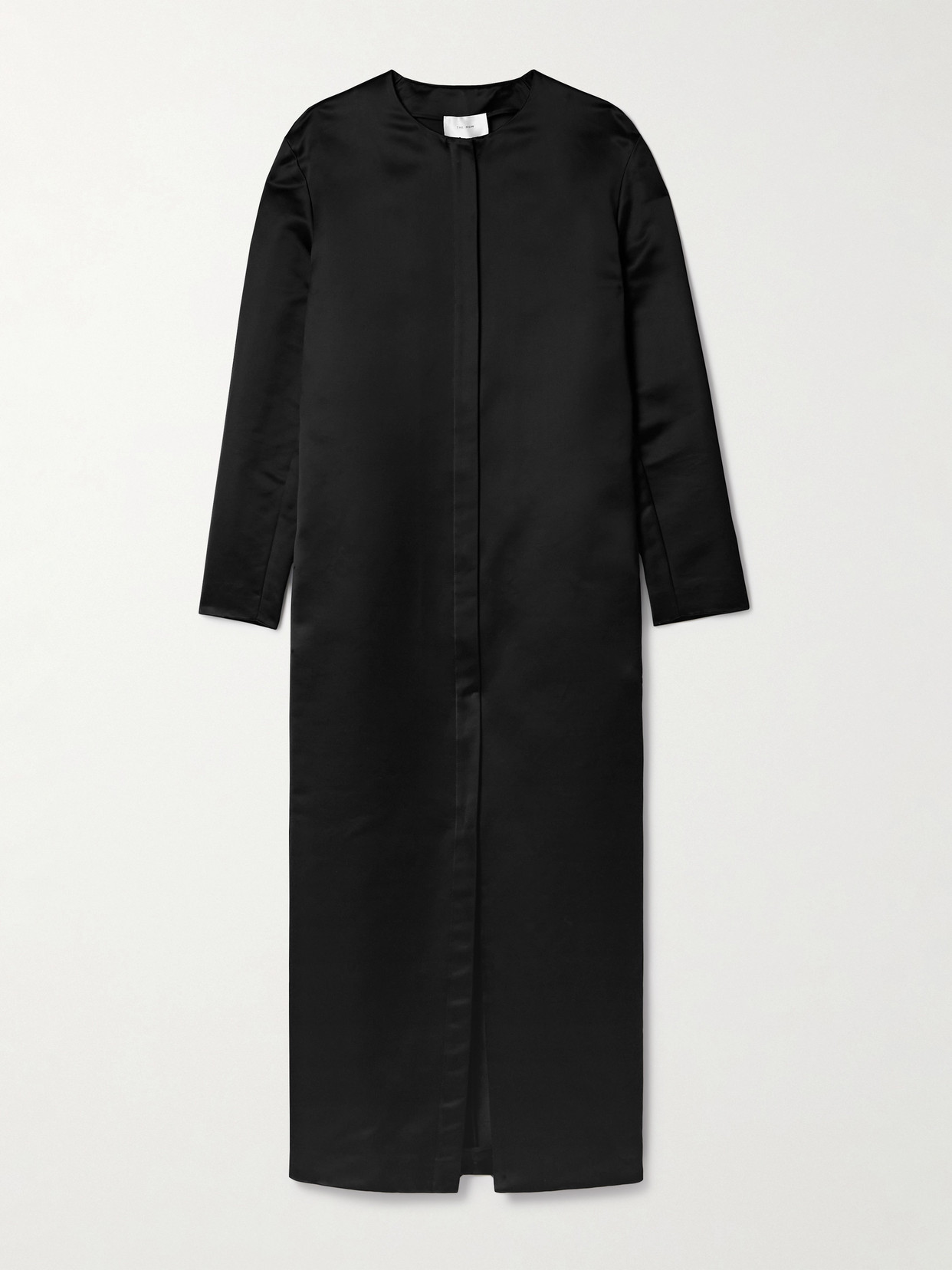 The Row Iside Duchesse-satin Midi Dress In Black