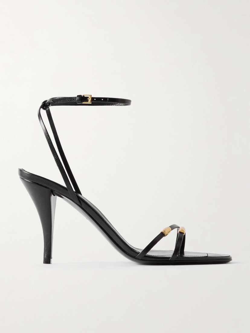 The Row Cleo Bijoux Embellished Metallic Leather Sandals
