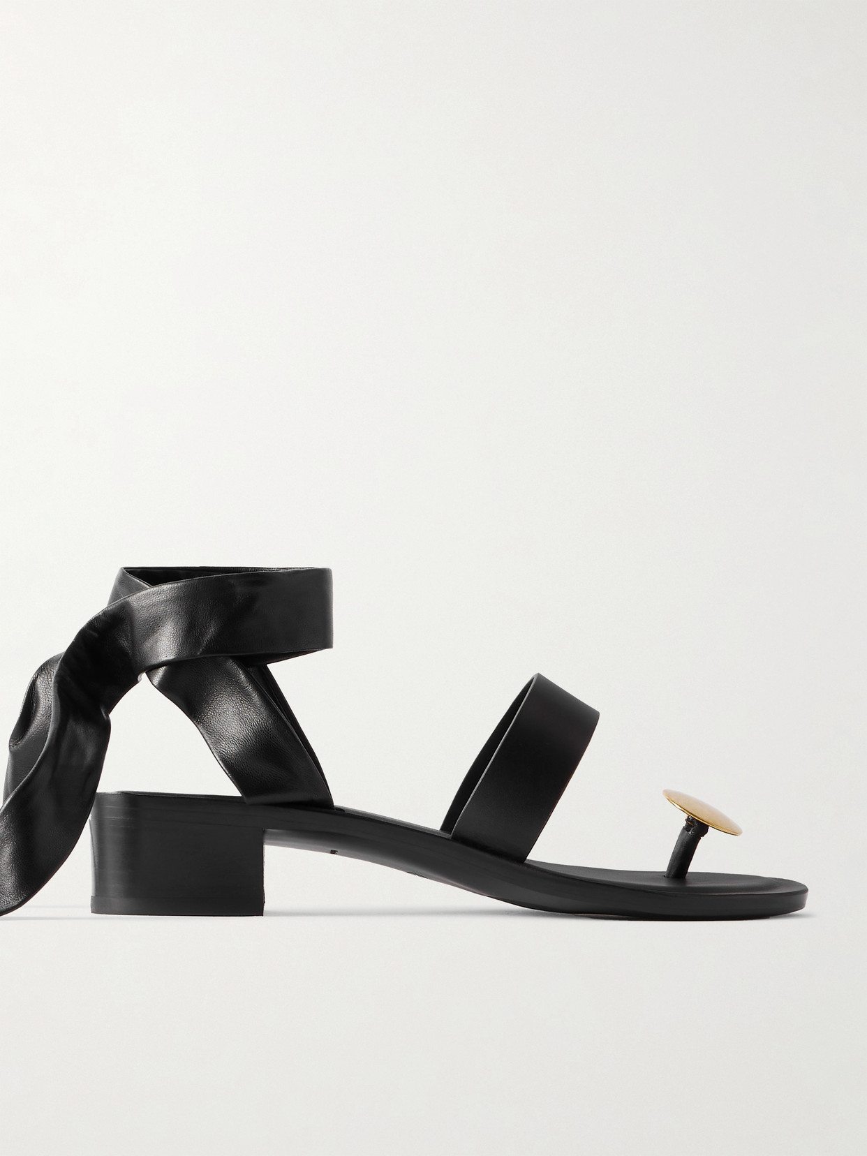 The Row Band Embellished Leather Sandals In Black