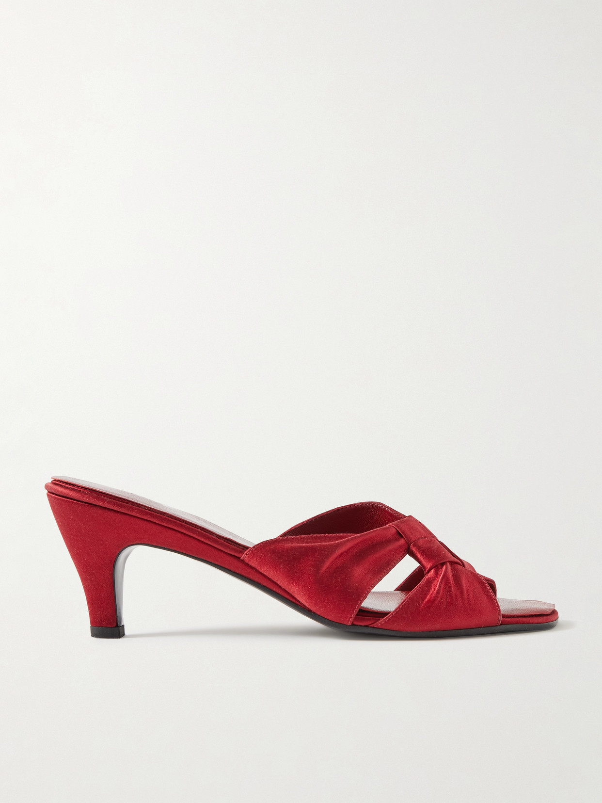 The Row - Knotted Satin Mules - Red