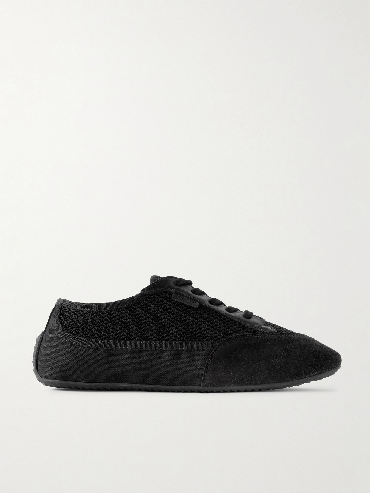 The Row - Bonnie Leather And Suede-trimmed Mesh And Canvas Sneakers - Black