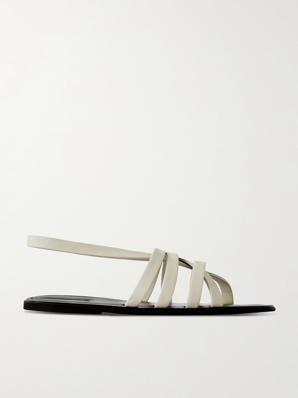 The Row Line Leather Sandals In Off-white