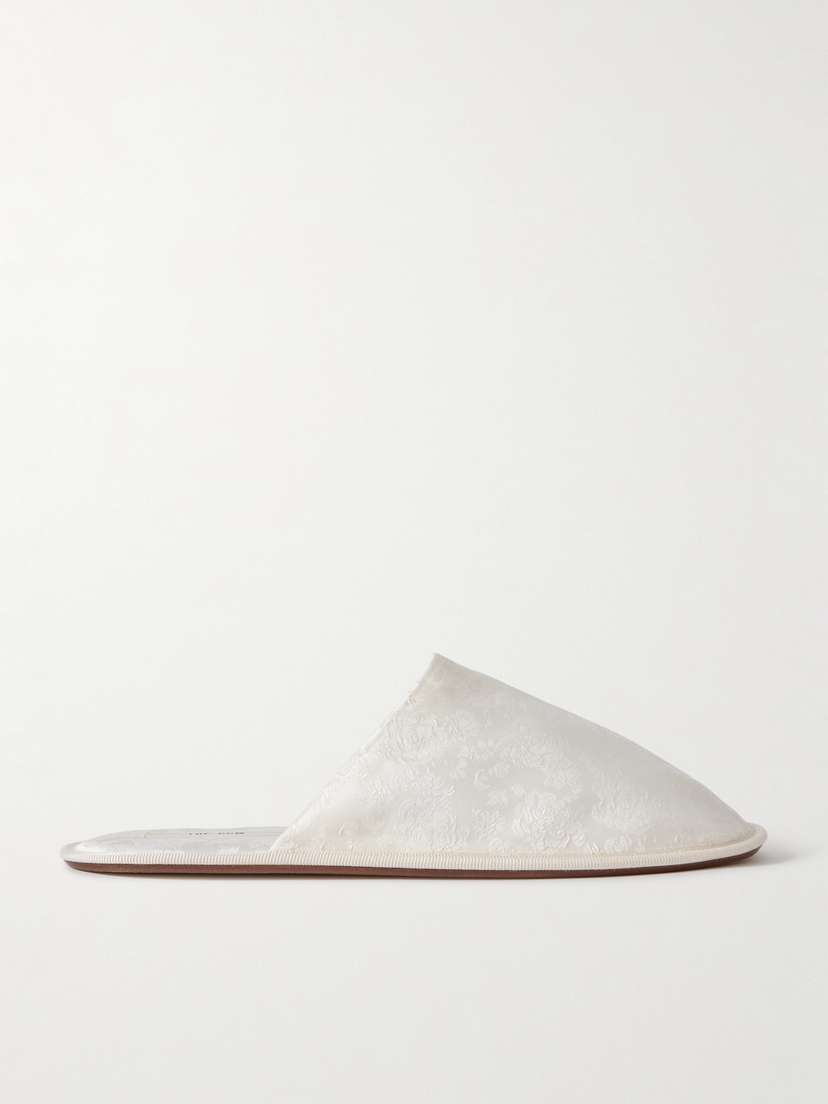 The Row Frances Satin-jacquard Slippers