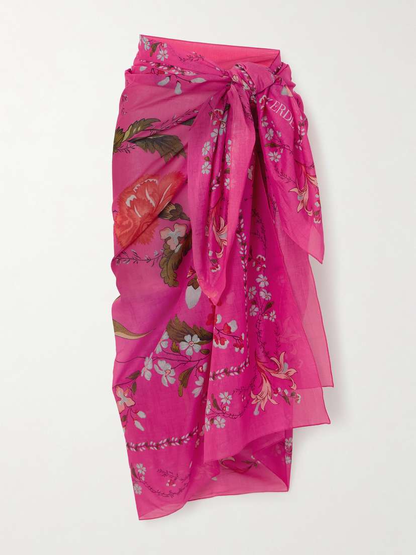 Erdem Floral-print Cotton-voile Pareo